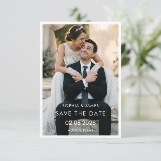 Save The Date Photo Romantique Minimaliste ENREGISTREZ LA DATE