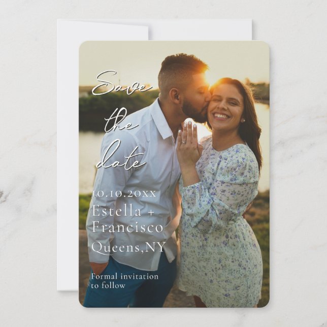 Save The Date Photo romantique personnalisée Enregistrer la date (Devant)
