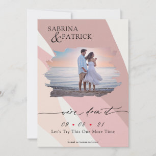 Save The Date Photo Rose Abstrait moderne Blush
