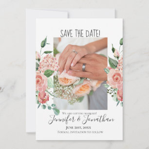 Save The Date Photo rose contemporaine, enregistrez la date
