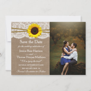 Save The Date Photo Rustic Sunflower Collection Mariage