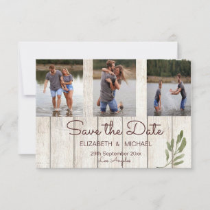 Save The Date Photo Rustique Chic Moderne Simple Mariage