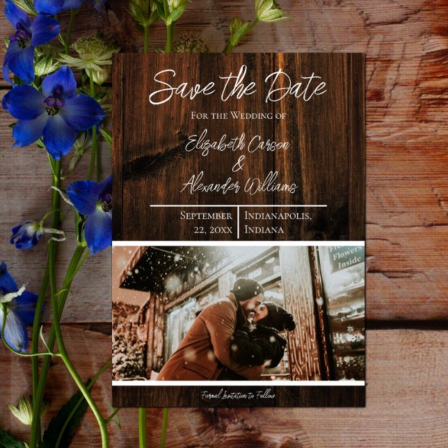 Save The Date Photo Rustique Enregistrer La Date (Rustic Photo Save the Date)