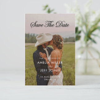Save The Date photo rustique minimal simple moderne cowboy enreg