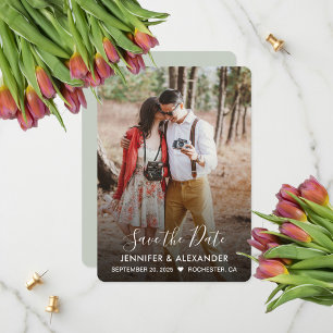 Save The Date Photo rustique moderne et élégante Enregistrer la 