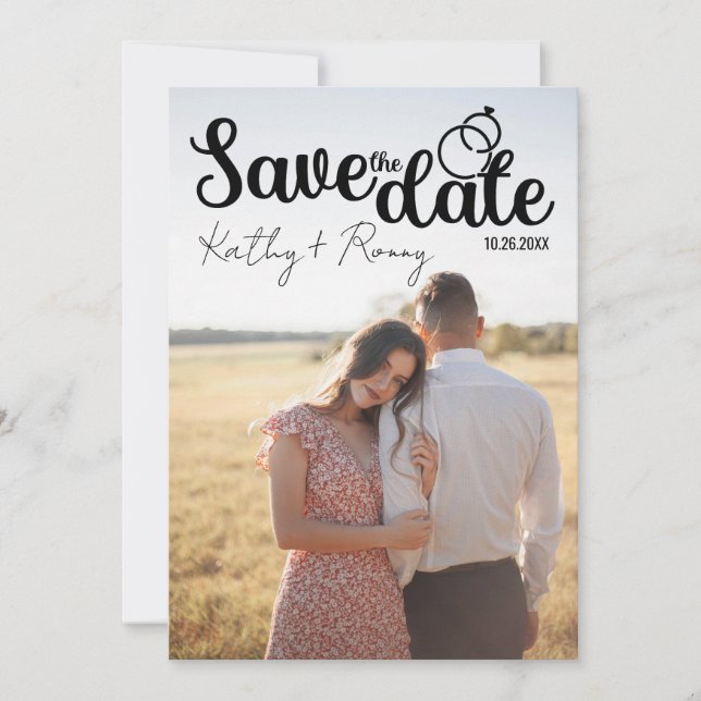 Save The Date Photo Rustique - Style romantique (Devant)