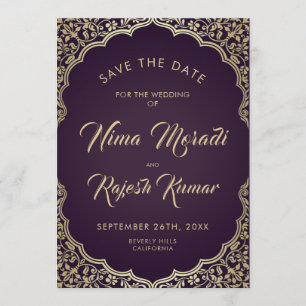 Save The Date Photo Save The Date, Mariage Indien, Noir, Or