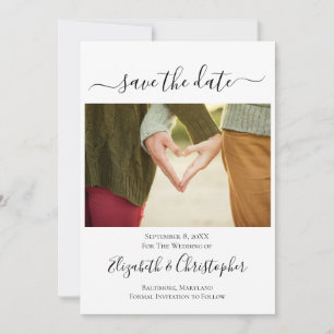 Save The Date Photo Script Calligraphy tendance