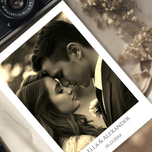Save The Date Photo Sépia Vintage