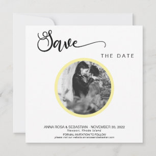 Save The Date *~* PHOTO Simple Boho Jaune Mariage Enregistrer La