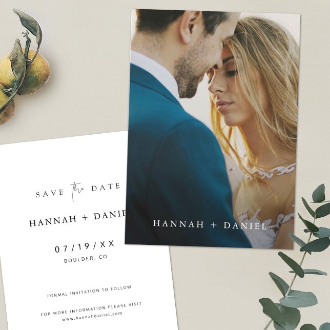 Save The Date Photo simple élégante Enregistrer la date de maria (Créateur téléchargé)