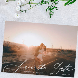 Save The Date Photo simple en noir et blanc moderne Le Mariage