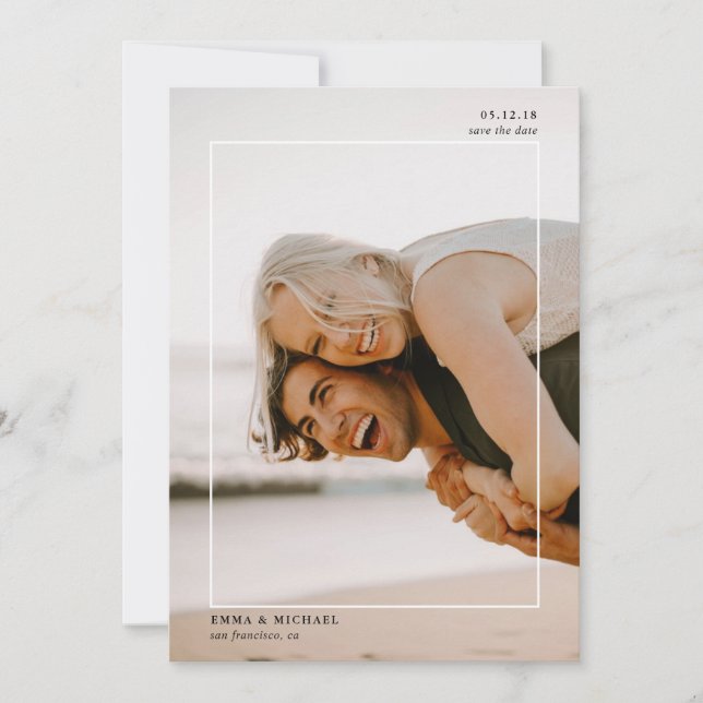 Save The Date Photo simple encadrée (Devant)