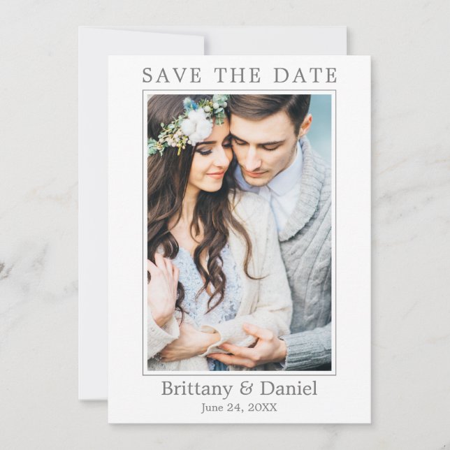 Save The Date Photo simple et moderne (Devant)