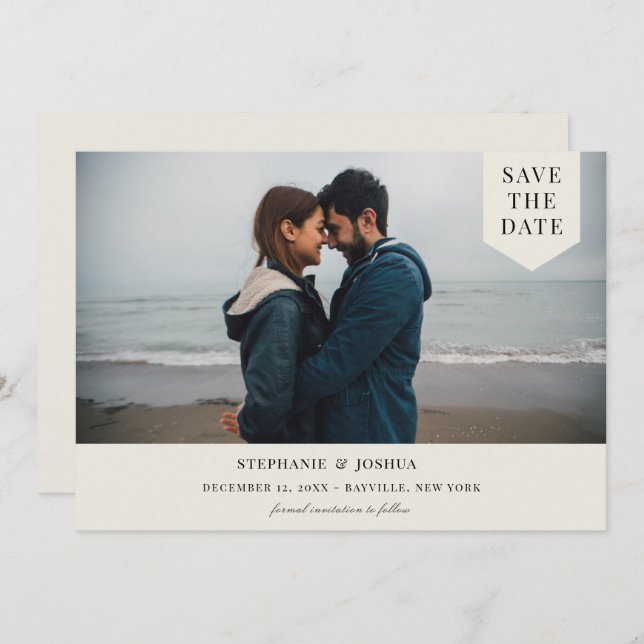 Save The Date Photo simple étiquetée (Devant / Derrière)