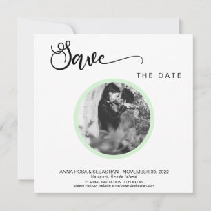 Save The Date *~* PHOTO Simple Mint Boho Wedding Enregistrer La 