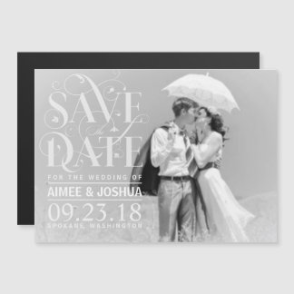 Save the Date Photo-Soft Transparent Overlay Text Magnetic Invitation