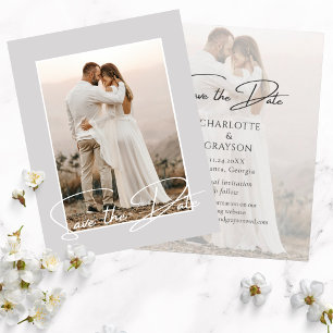 Save The Date Photo Stylish Wedding Announcement