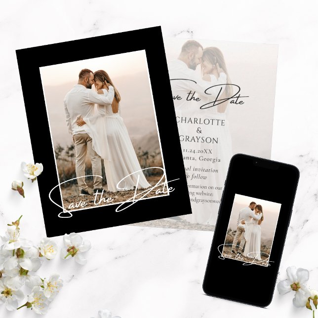 Save The Date Photo Stylish Wedding Announcement (Creator Uploaded)