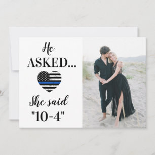 Save The Date Photo Sur Mesure Elle A Dit 10-4 Mariage De L'Appl