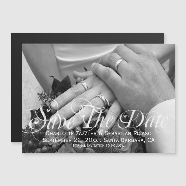 Save The Date Photo Template Personalized Wedding Magnetic Invitation (Front/Back)