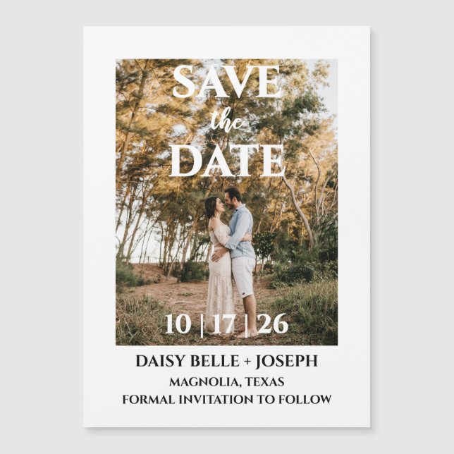 Save The Date Photo Thin Magnetic Card (Front)