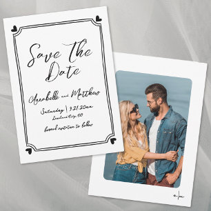Save The Date Photo tirée à la main Whimsical Simple Mariage