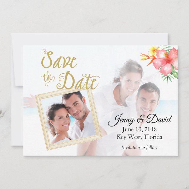 Save The Date Photo tropicale Enregistrer la date (Devant)