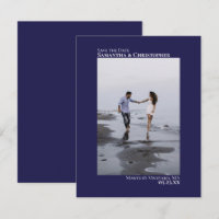 Photo verticale bleu marine Mariage minimaliste mo