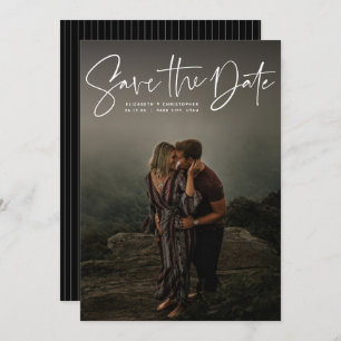 Save The Date Photo verticale du script moderne enregistrer la d