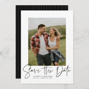 Save The Date Photo verticale du script moderne enregistrer la d