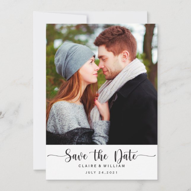 Save The Date Photo verticale simple et élégante Enregistrer la  (Devant)
