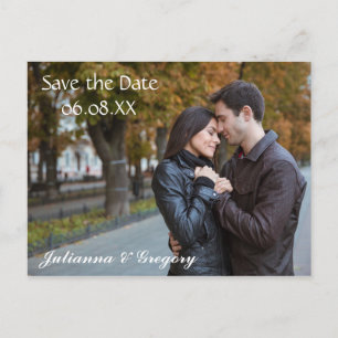 Save the Date Photo W/White Text - Post Card