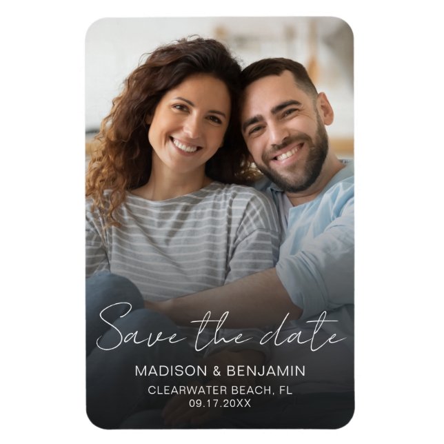 Save The Date Photo Wedding Engagement Custom Magnet (Vertical)