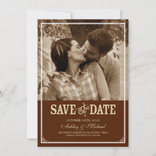 Save The Date Photo Western Vintage Faire Part de Date