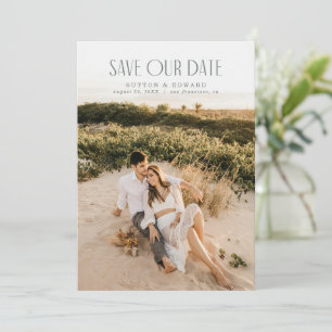 Save The Date Photocard élégante et à fond leed