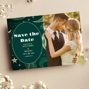 Save The Date PhotoEmerald Vert Or Céleste Mariage