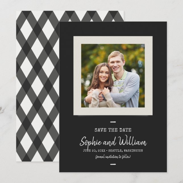 Save The Date Photographie de machine à écrire et de script Enre (Devant / Derrière)