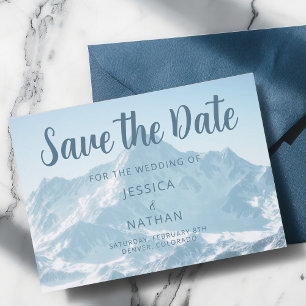 Save The Date Photographie de mariage d'hiver de montagne magnif