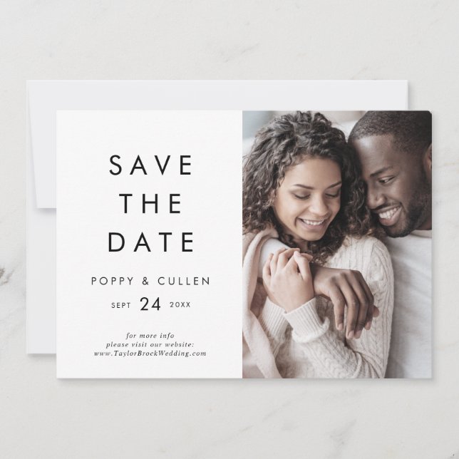 Save The Date Photographie de typographie chic (Devant)