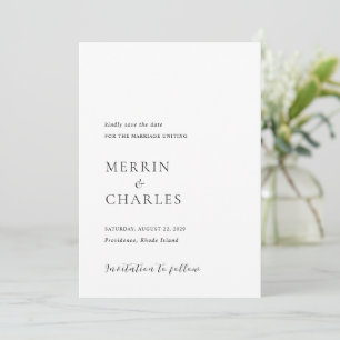 Save The Date Photographie noir et blanc élégant Mariage moderne