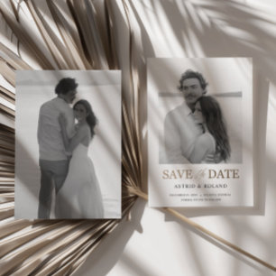 Save The Date Photographie noir et blanc Gold Texte Enregistrer