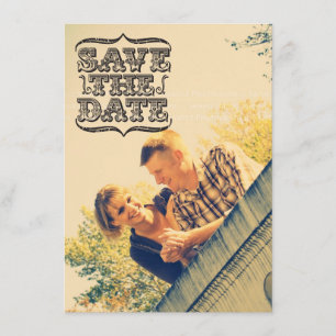 Save The Date Photographie Vintage en noir et blanc Enregistrer 