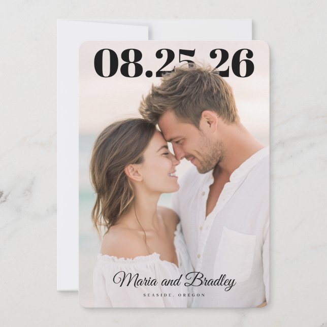 Save The Date PhotoPop Modern Wedding Date Design (Devant)