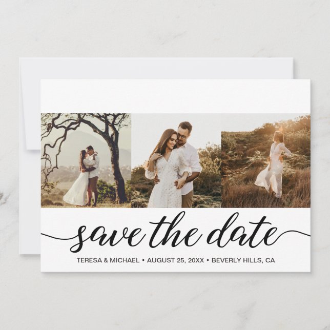 Save The Date Photos personnalisées modernes Minimaliste de mari (Devant)