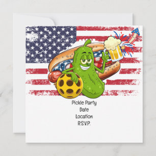 Save The Date Pickleball Party 4 juillet Fête de l'Indépendance 