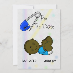 Save The Date Pin l'invitation foncée de douche de bébé de date