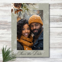 Pine de neige rustique Mariage photo de la plage d