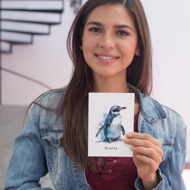 Save The Date Pingouin d'aquarelle Arctique, personnalisé (Créateur téléchargé)