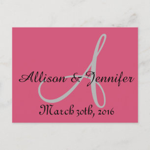 Save the date Pink Announcement Postcard